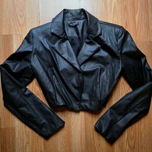 Brand New Faux Leather Naked Wardrobe Crop Jacket